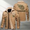 Tennessee Titans NFL Golden Logo Brown Fleece Cargo Jacket Winter Jacket Custom Name FCJ1381