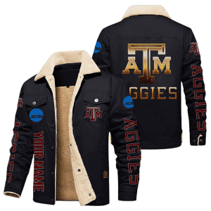 Texas A&M Aggies NCAA Style Personalized Fleece Cargo Jacket Winter Jacket FCJ1186