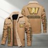 Washington Commanders NFL Golden Logo Brown Fleece Cargo Jacket Winter Jacket Custom Name FCJ1382