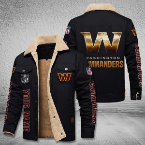 Washington Commanders NFL Style Personalized Fleece Cargo Jacket Winter Jacket FCJ1510