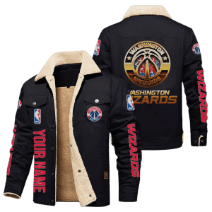Washington Wizards NBA Style Personalized Fleece Cargo Jacket Winter Jacket FCJ1154