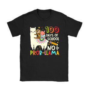 100 Days Of School No Prob-llama Llama Teacher And Student Unisex T-Shirt TH1150