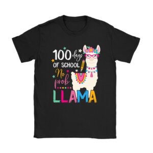 100 Days Of School No Prob-llama Llama Teacher And Student Unisex T-Shirt TH1152