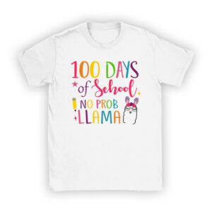 100 Days Of School No Prob-llama Llama Teacher And Student Unisex T-Shirt TH1153