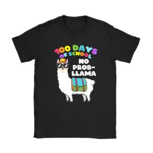 100 Days Of School No Prob-llama Llama Teacher And Student Unisex T-Shirt TH1154