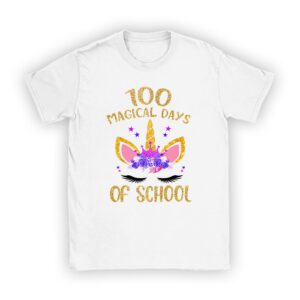 100th Day of School Unicorn 100 Magical Days Teacher Girls Unisex T-Shirt TH1137