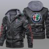 Alfa Romeo Black Brown Leather Jacket LIZ025