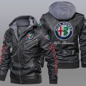 Alfa Romeo Black Brown Leather Jacket LIZ025