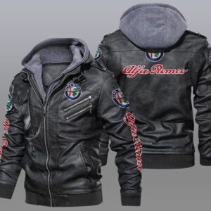 Alfa Romeo Black Brown Leather Jacket LIZ026