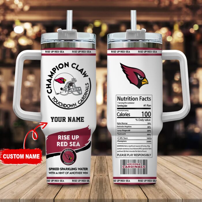 Arizona Cardinals Champion Claw NFL Personalized Stanley Tumbler 40Oz STT1344