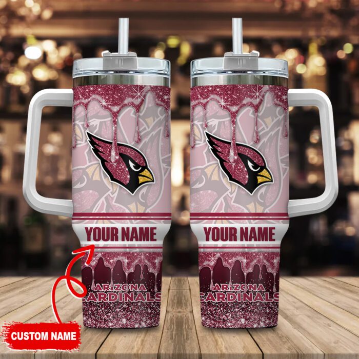 Arizona Cardinals NFL 32 Teams Glitter Custom Name 40oz Stanley Tumbler STT1634