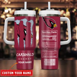 Arizona Cardinals NFL Energy Nutrition Facts Personalized Stanley Tumbler 40Oz STT1698