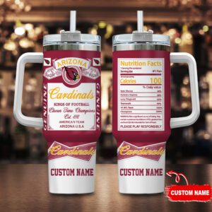 Arizona Cardinals Personalized NFL Nutrition Facts 40oz Stanley Tumbler STT1858