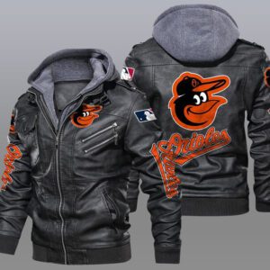 Baltimore Orioles Black Brown Leather Jacket LIZ188