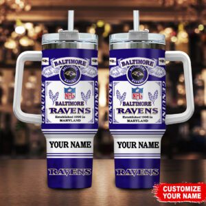 Baltimore Ravens NFL Super Bowl Champs Pride Personalized Stanley Tumbler 40Oz