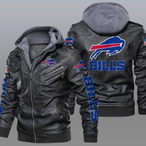 Buffalo Bills Black Brown Leather Jacket LIZ117