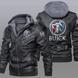 Buick Black Brown Leather Jacket LIZ084