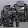 Cadillac Black Brown Leather Jacket LIZ034