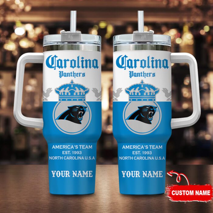 Carolina Panthers Personalized NFL Corona Extra 40oz Stanley Tumbler STT1412