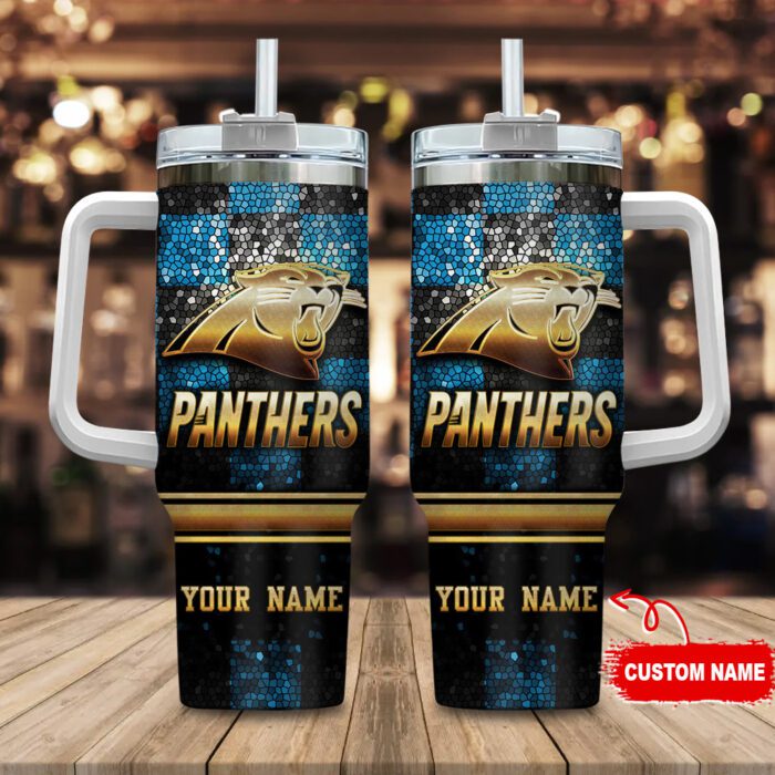 Carolina Panthers Personalized NFL Glitter 40oz Stanley Tumbler STT1734