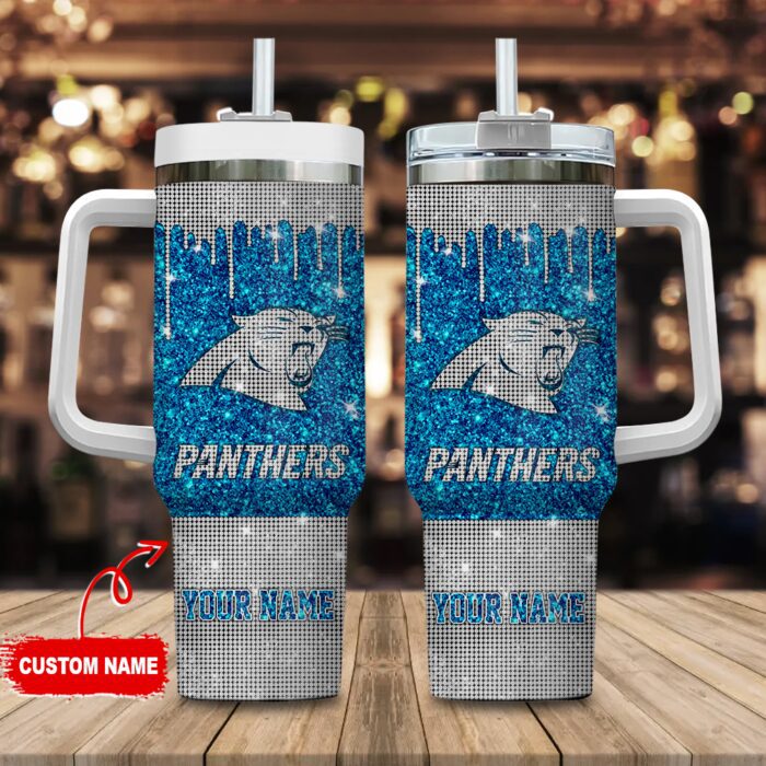 Carolina Panthers Personalized NFL Glitter and Diamonds Bling 40oz Stanley Tumbler STT1534