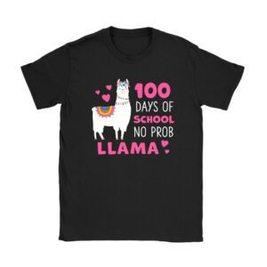 Celebrating 100 Days of School NoProb Llama Kids & Teachers Unisex T-Shirt TH1093