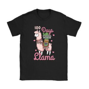 Celebrating 100 Days of School NoProb Llama Kids & Teachers Unisex T-Shirt TH1094