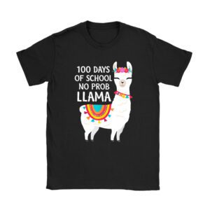 Celebrating 100 Days of School NoProb Llama Kids & Teachers Unisex T-Shirt TH1096