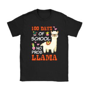 Celebrating 100 Days of School NoProb Llama Kids & Teachers Unisex T-Shirt TH1097