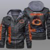 Chicago Bears Black Brown Leather Jacket LIZ016