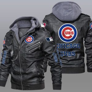 Chicago Cubs Black Brown Leather Jacket LIZ174