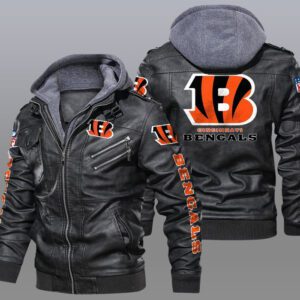 Cincinnati Bengals Black Brown Leather Jacket LIZ209