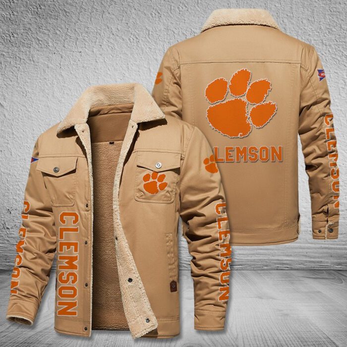 Clemson Tigers Fleece Cargo Jacket Winter Jacket FCJ1958