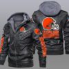 Cleveland Browns Black Brown Leather Jacket LIZ197