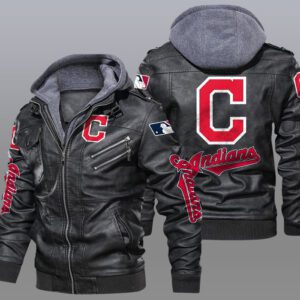 Cleveland Indians Black Brown Leather Jacket LIZ111