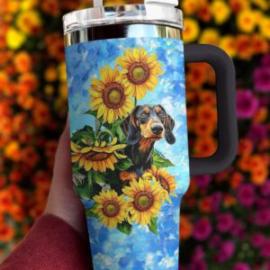 Dachshund Shineful 40oz Stanley Tumbler Sunflower Sky STT1527