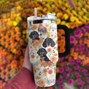 Dachshund Shineful 40oz Stanley Tumbler Wild Flower STT1529