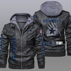 Dallas Cowboys Black Brown Leather Jacket LIZ004