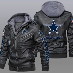 Dallas Cowboys Black Brown Leather Jacket LIZ194