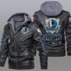 Dallas Mavericks Black Brown Leather Jacket LIZ186