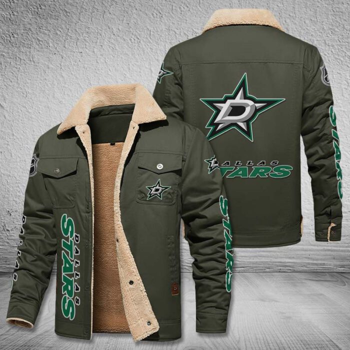 Dallas Stars Fleece Cargo Jacket Winter Jacket FCJ1604