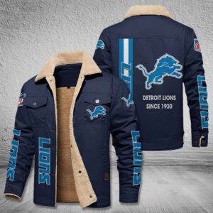 Detroit Lions Fleece Cargo Jacket Winter Jacket FCJ1734