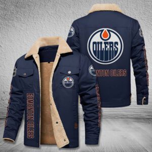 Edmonton Oilers Fleece Cargo Jacket Winter Jacket FCJ1593