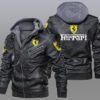 Ferrari Black Brown Leather Jacket LIZ020