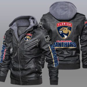 Florida Panthers Black Brown Leather Jacket LIZ114