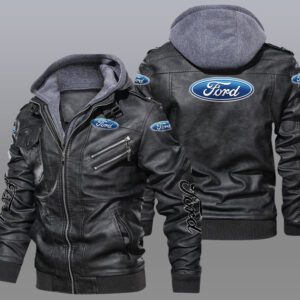 Ford Black Brown Leather Jacket LIZ057
