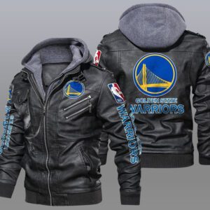 Golden State Warriors Black Brown Leather Jacket LIZ168