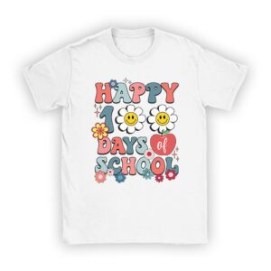 Groovy Teacher Student 100th Day Of School Happy 100 Days Unisex T-Shirt TH1119