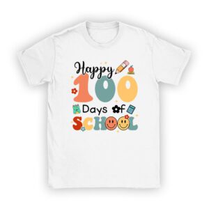 Groovy Teacher Student 100th Day Of School Happy 100 Days Unisex T-Shirt TH1120