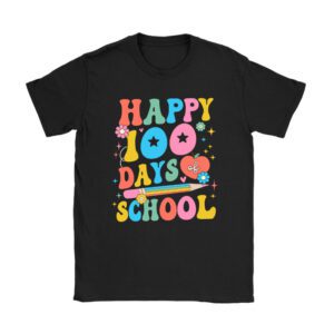 Groovy Teacher Student 100th Day Of School Happy 100 Days Unisex T-Shirt TH1121